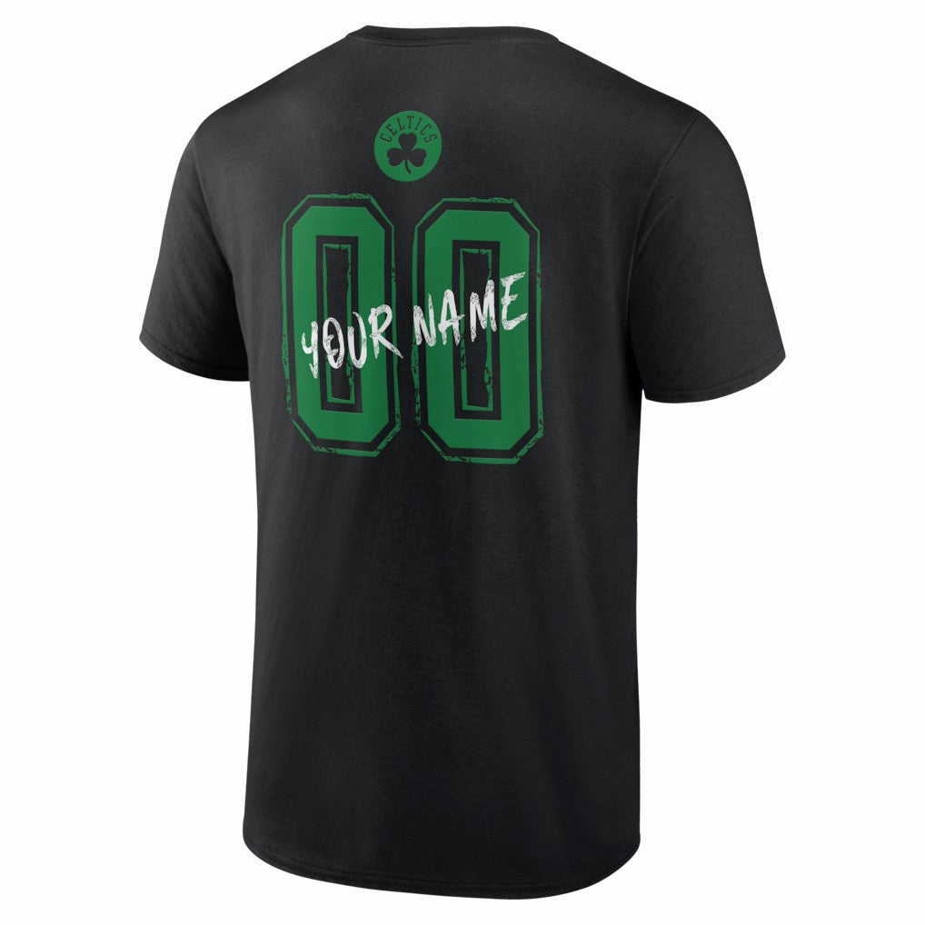 Boston Celtics Big & Tall Hustle Personalized Name & Number T-Shirt Black - NBA