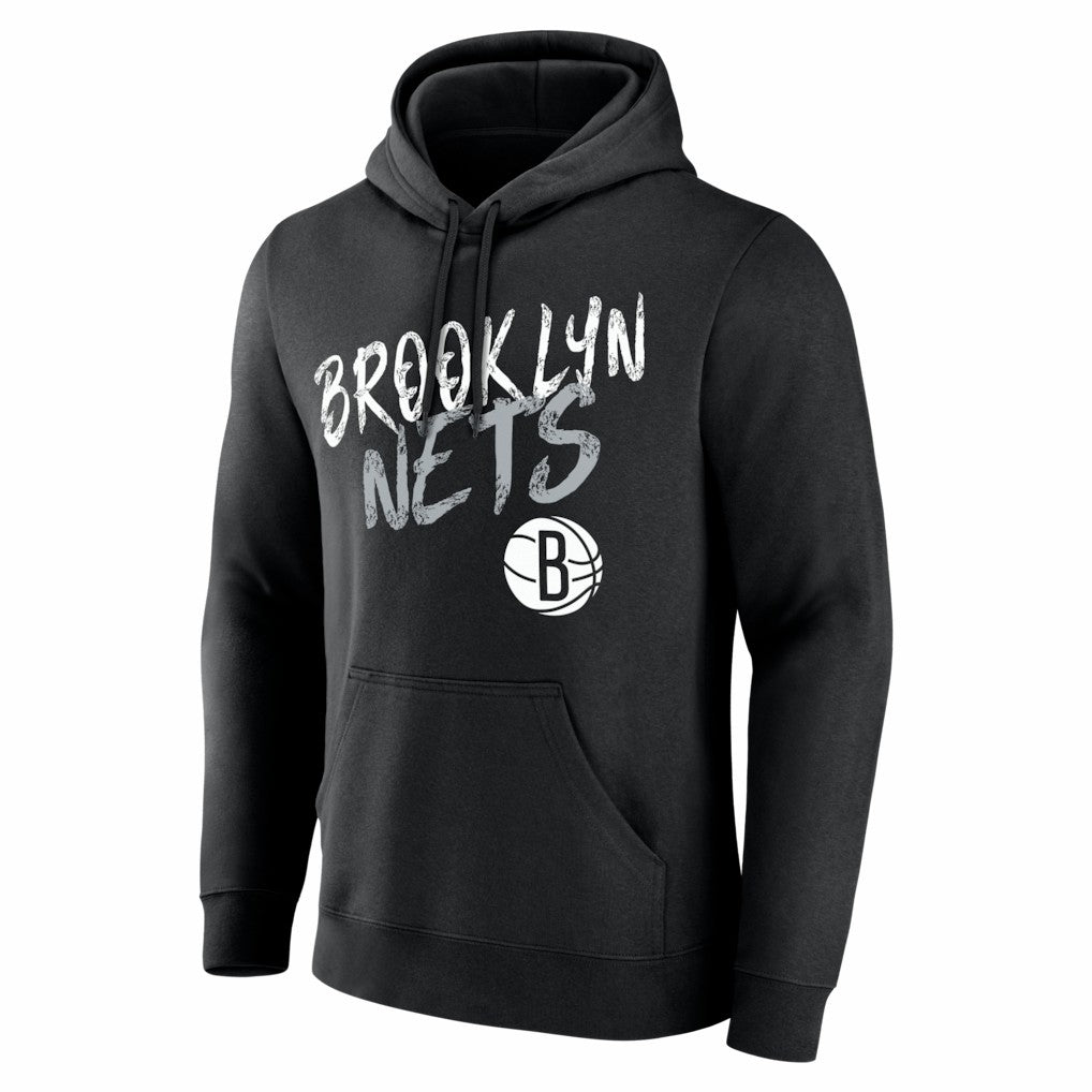 Brooklyn Nets Big & Tall Hustle Personalized Name & Number Hoodie Black - NBA