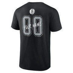 Brooklyn Nets Big & Tall Hustle Personalized Name & Number T-Shirt Black - NBA