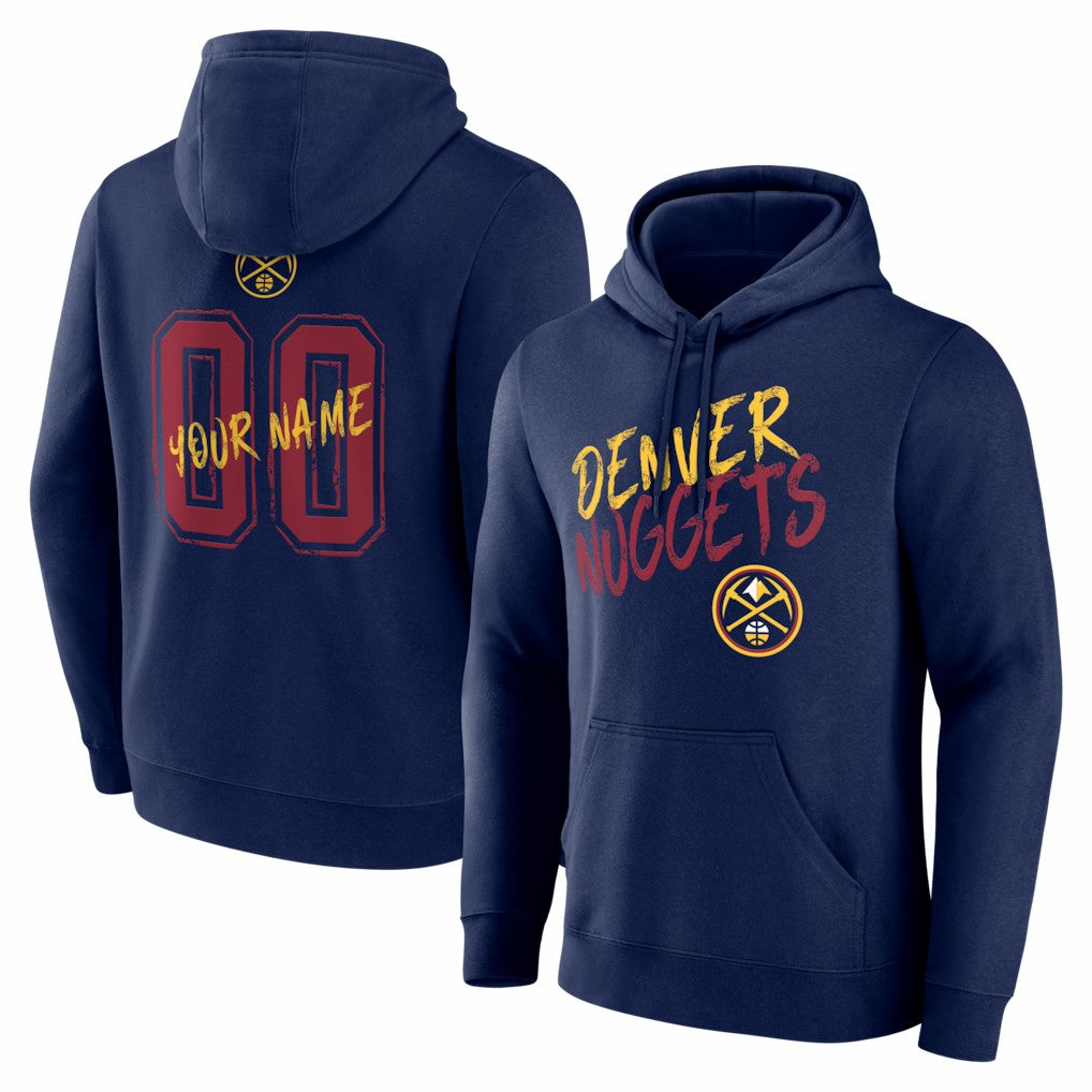 Denver Nuggets Big & Tall Hustle Personalized Name & Number Hoodie Navy - NBA