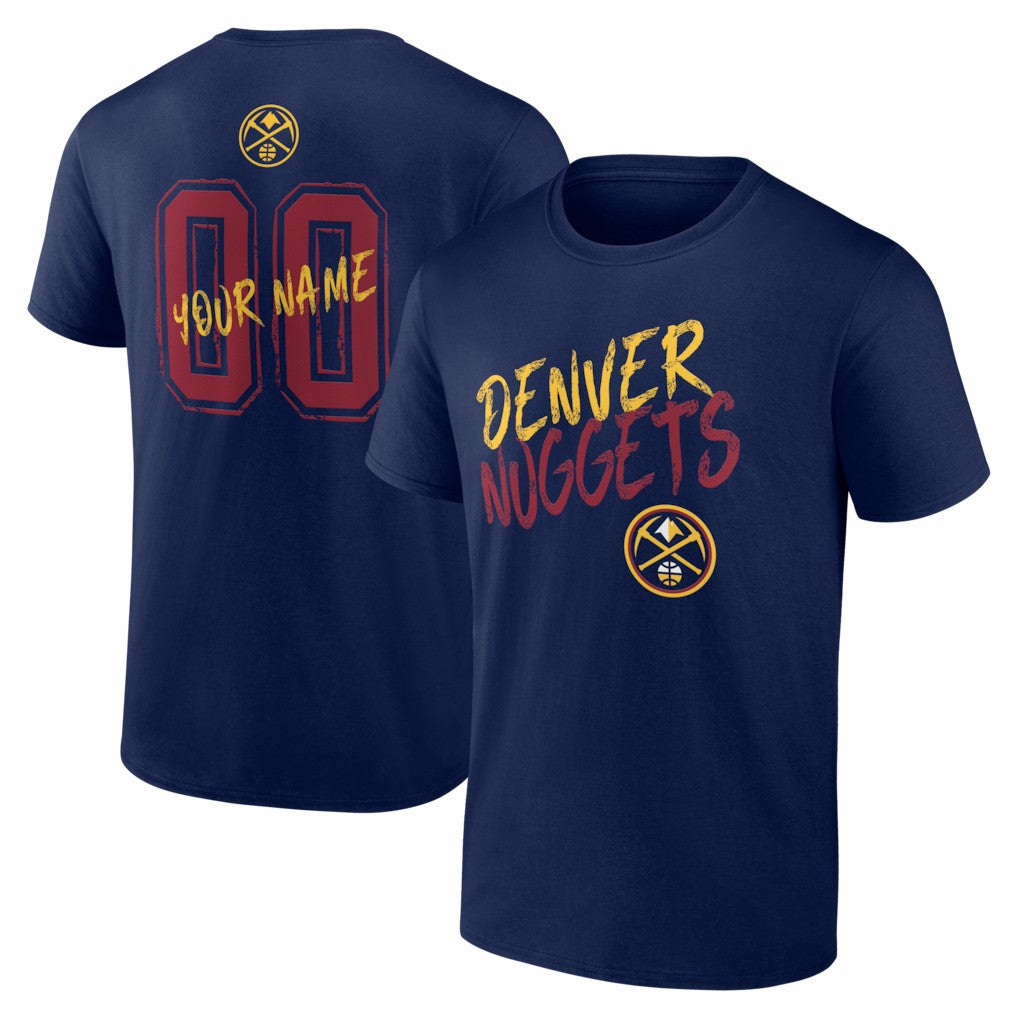 Denver Nuggets Big & Tall Hustle Personalized Name & Number T-Shirt Navy - NBA