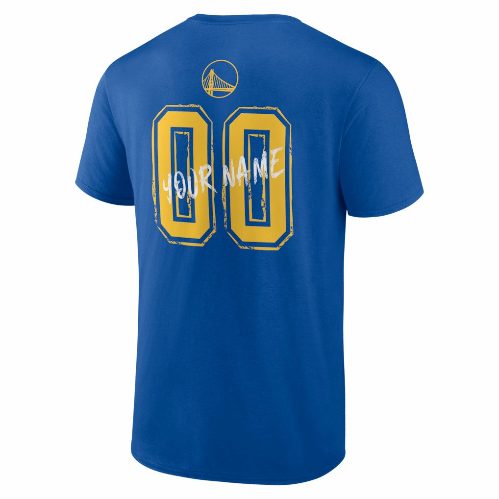 Golden State Warriors Big & Tall Hustle Personalized Name & Number T-Shirt Royal - NBA