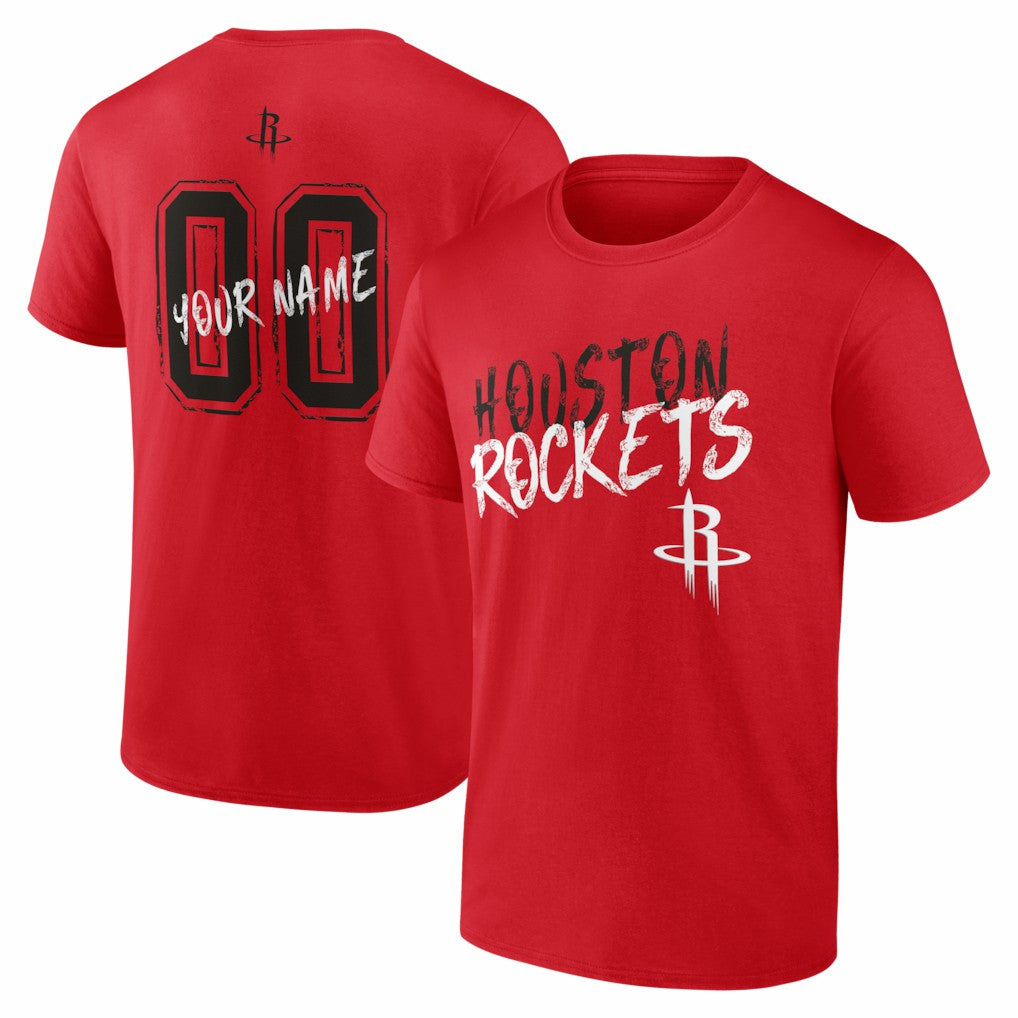 Houston Rockets Big & Tall Hustle Personalized Name & Number T-Shirt Red - NBA