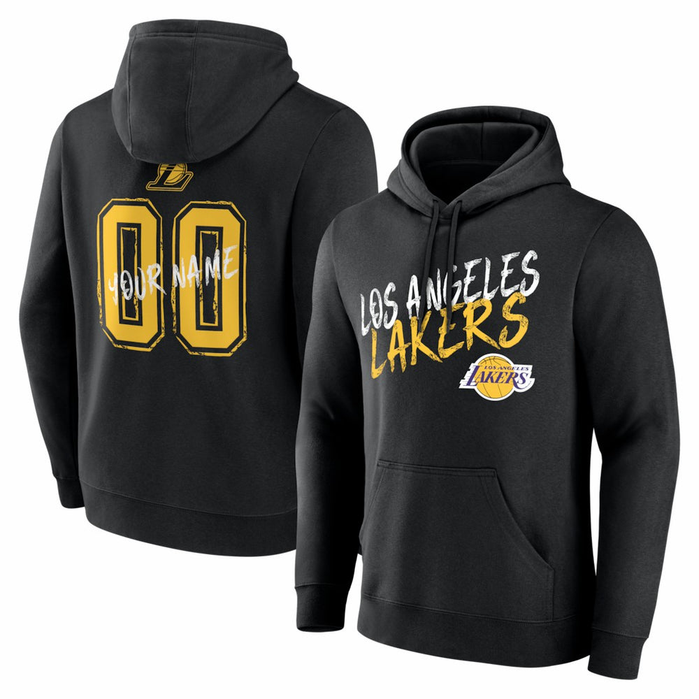 Los Angeles Lakers Big & Tall Hustle Personalized Name & Number Hoodie Black - NBA