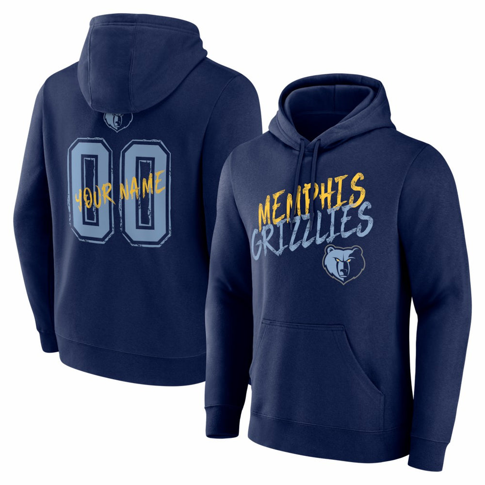 Memphis Grizzlies Big & Tall Hustle Personalized Name & Number Hoodie Navy - NBA