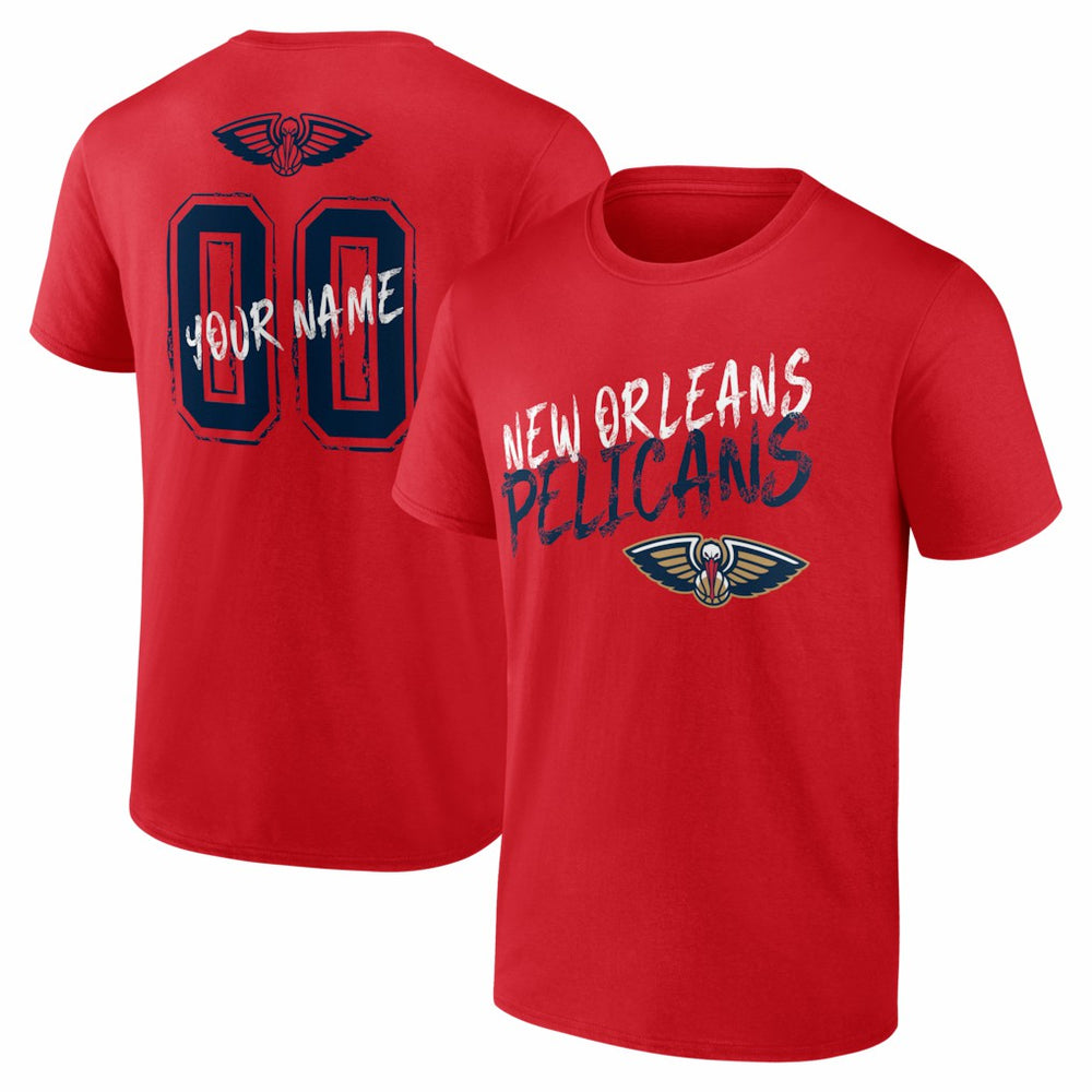 New Orleans Pelicans Big & Tall Hustle Personalized Name & Number T-Shirt Red - NBA