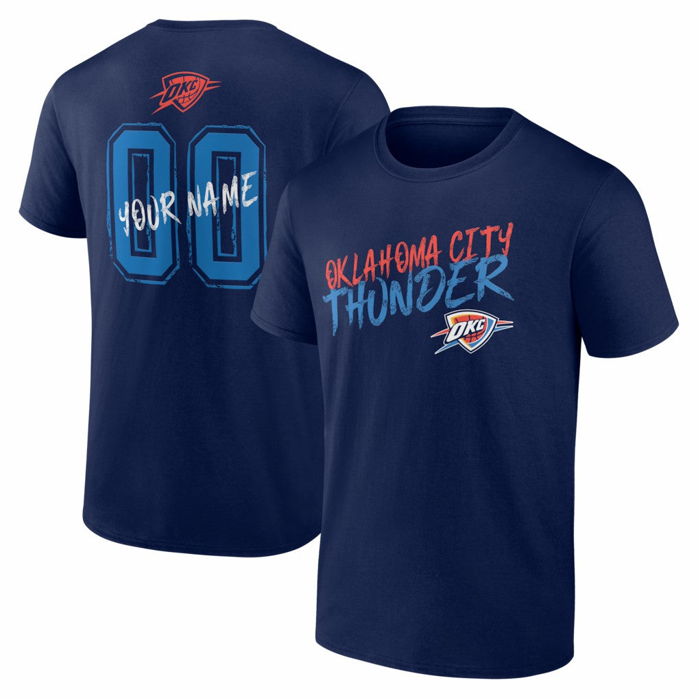 Oklahoma City Thunder Big & Tall Hustle Personalized Name & Number T-Shirt Navy - NBA