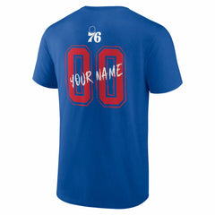 Philadelphia 76ers Big & Tall Hustle Personalized Name & Number T-Shirt Royal - NBA