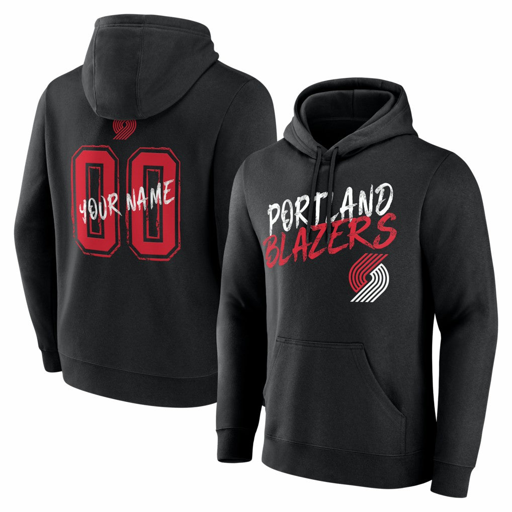 Portland Trail Blazers Big & Tall Hustle Personalized Name & Number Hoodie Black - NBA