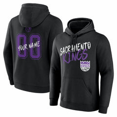 Sacramento Kings Big & Tall Hustle Personalized Name & Number Hoodie Black - NBA