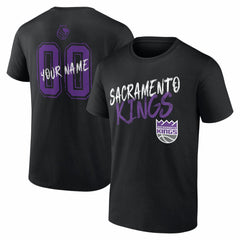 Sacramento Kings Big & Tall Hustle Personalized Name & Number T-Shirt Black - NBA