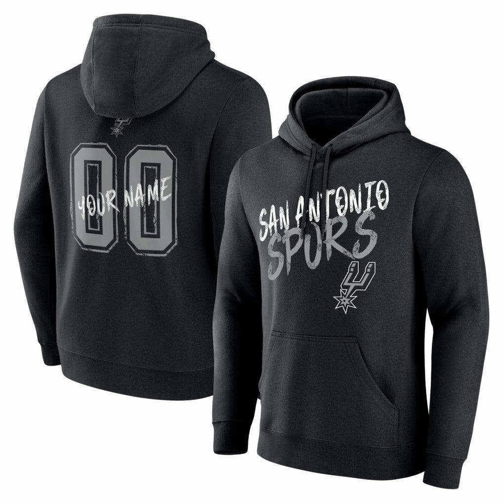 San Antonio Spurs Big & Tall Hustle Personalized Name & Number Hoodie Black - NBA