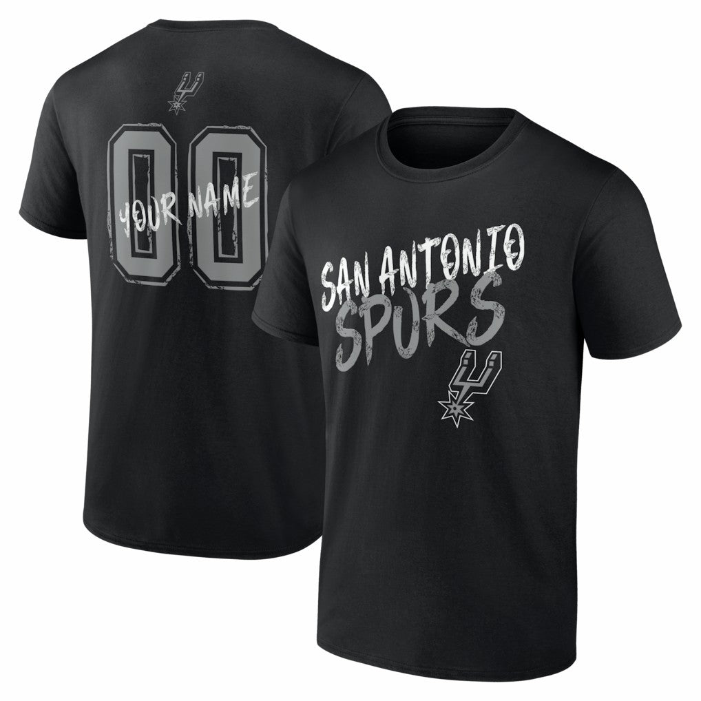 San Antonio Spurs Big & Tall Hustle Personalized Name & Number T-Shirt Black - NBA