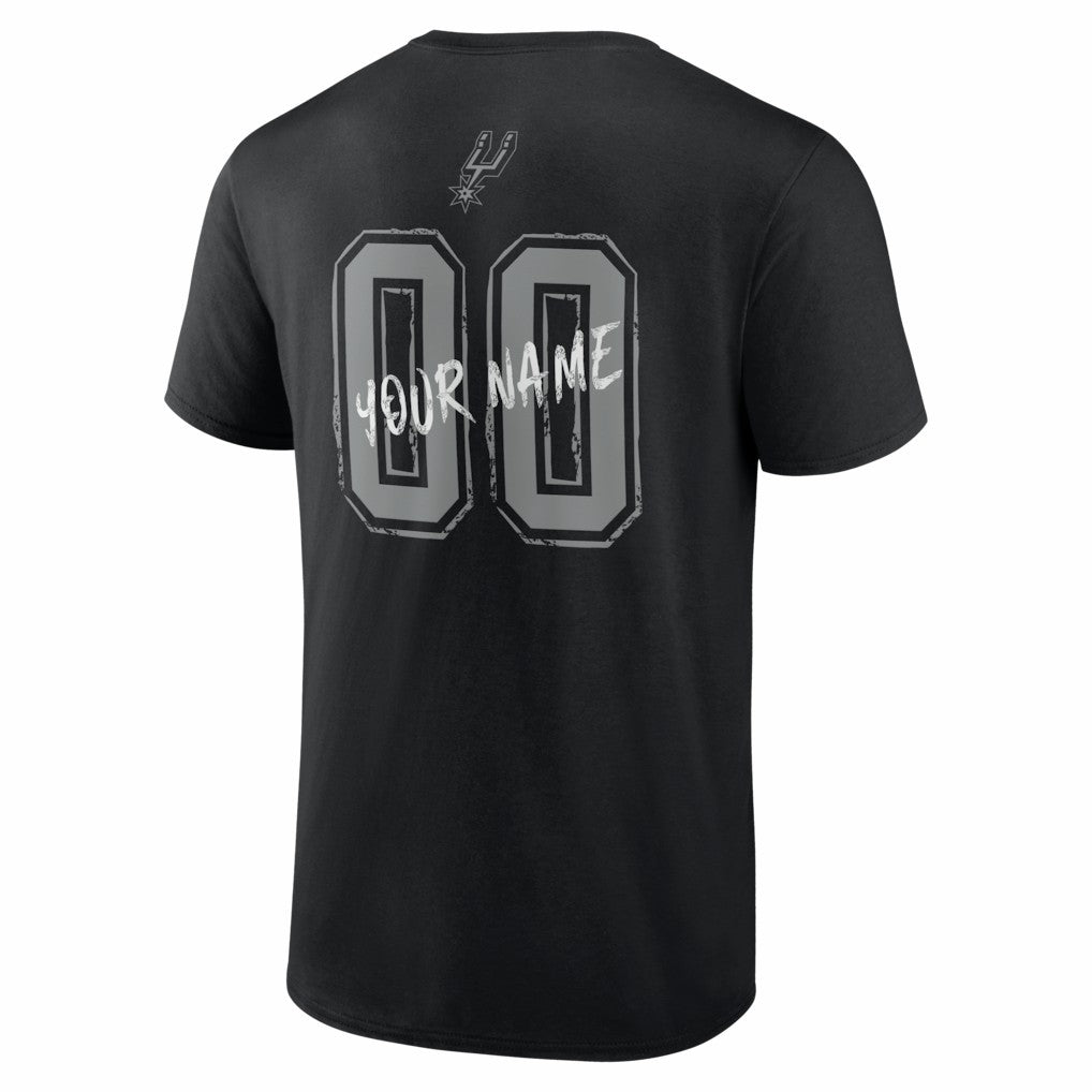 San Antonio Spurs Big & Tall Hustle Personalized Name & Number T-Shirt Black - NBA