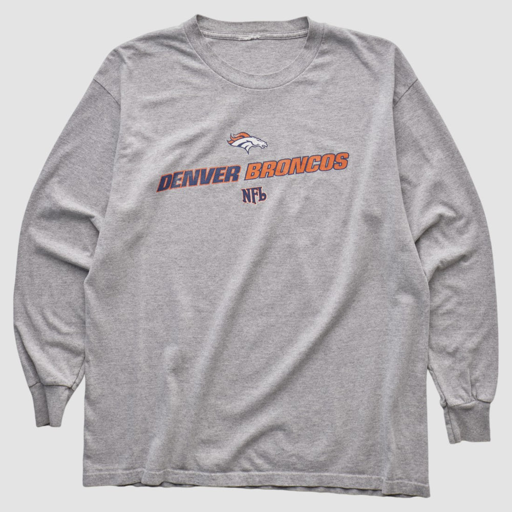 Denver Broncos 2000s Long Sleeve T-shirt Heather Gray Vintage | Fanatics