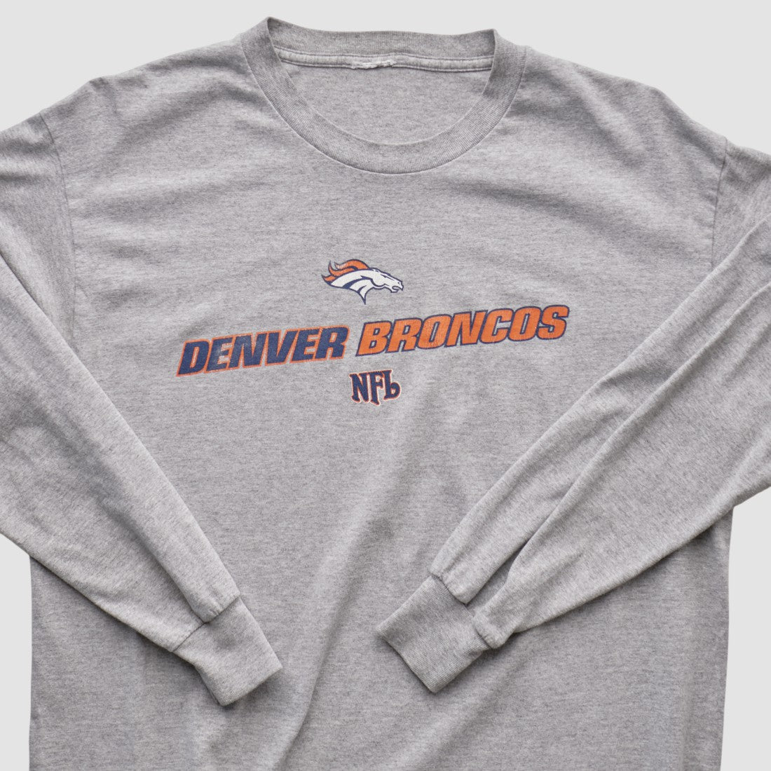 Denver Broncos 2000s Long Sleeve T-shirt Heather Gray Vintage | Fanatics