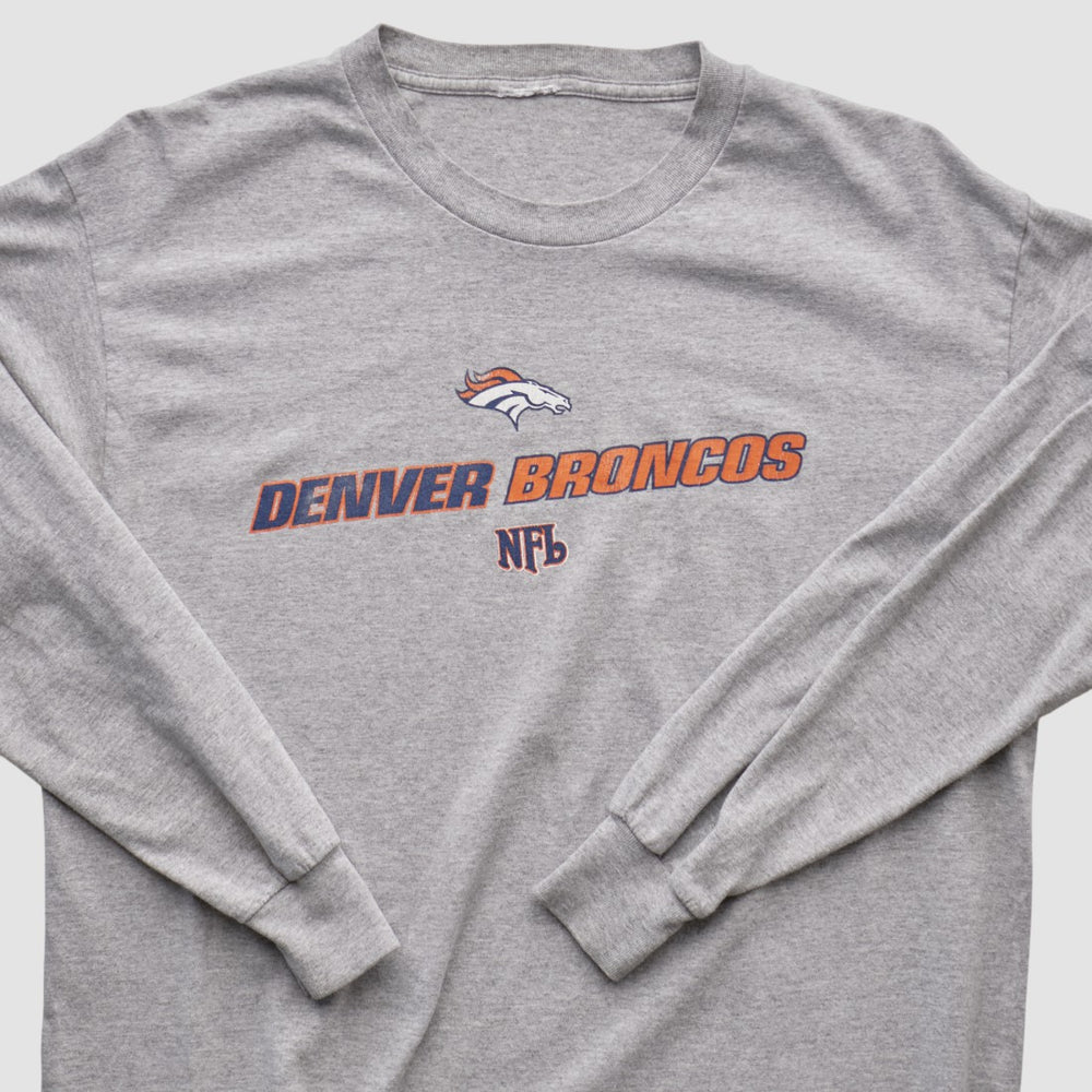 Denver Broncos 2000s Long Sleeve T-shirt Heather Gray Vintage | Fanatics