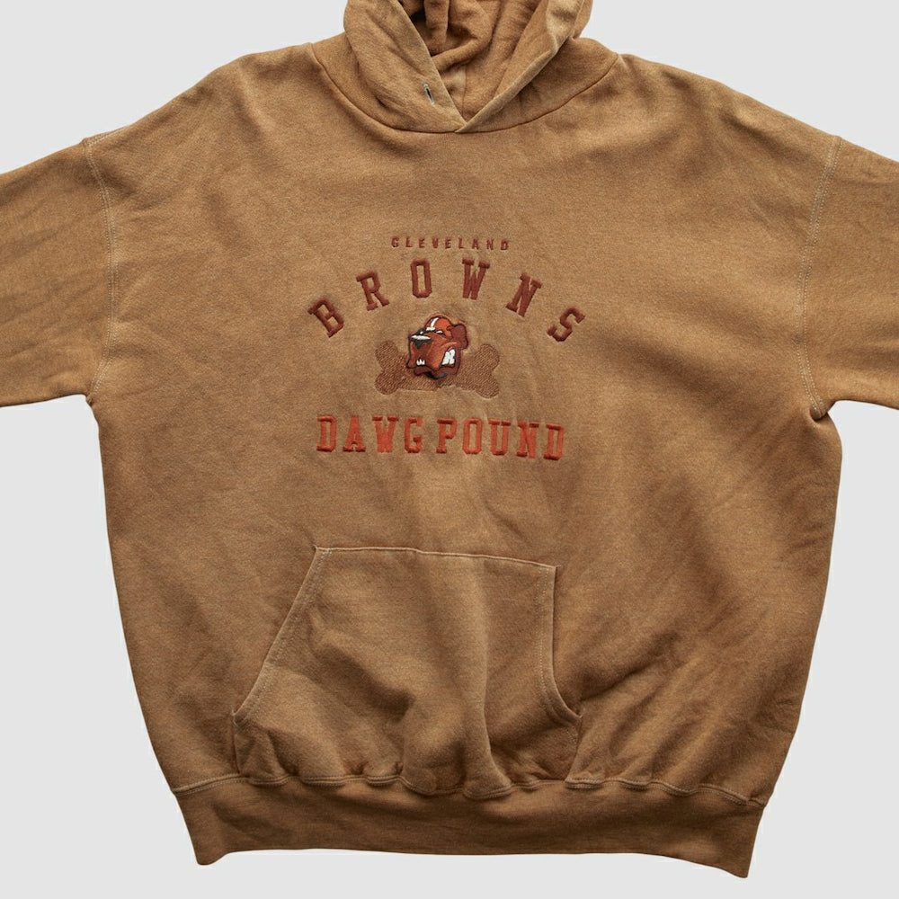 Cleveland Browns Lee Apparel 90s Hooded Pullover Sweatshirt Tan Vintage | Fanatics