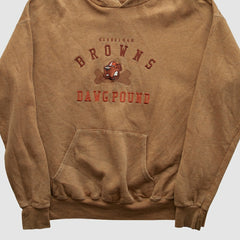 Cleveland Browns Lee Apparel 90s Hooded Pullover Sweatshirt Tan Vintage | Fanatics