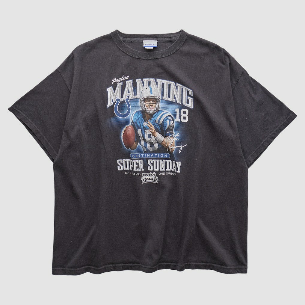 Payton Manning Super Bowl XLI Reebok 2000s T-shirt Black Vintage | Fanatics