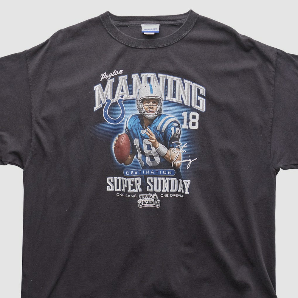 Payton Manning Super Bowl XLI Reebok 2000s T-shirt Black Vintage | Fanatics