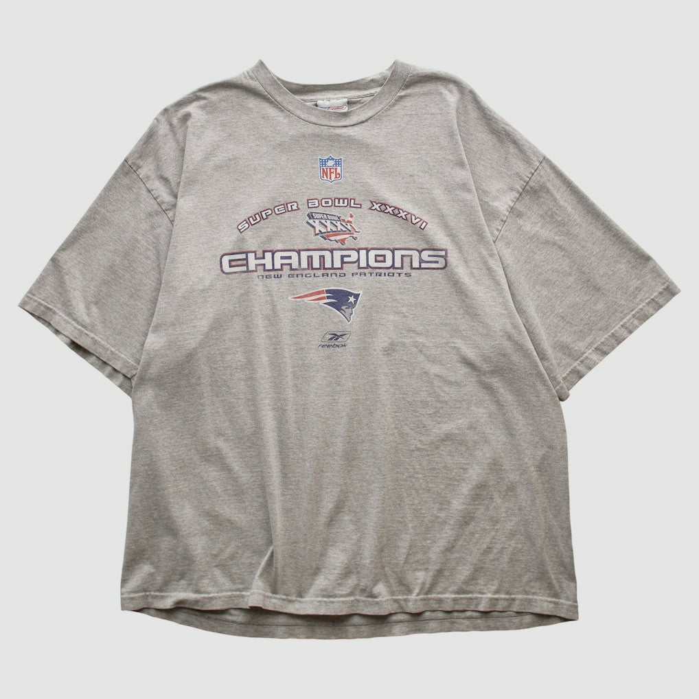 New England Patriots Reebok 2002 T-shirt Heather Gray Vintage | Fanatics