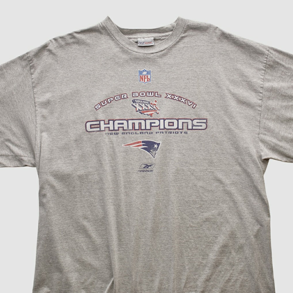 New England Patriots Reebok 2002 T-shirt Heather Gray Vintage | Fanatics