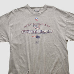 New England Patriots Reebok 2002 T-shirt Heather Gray Vintage | Fanatics