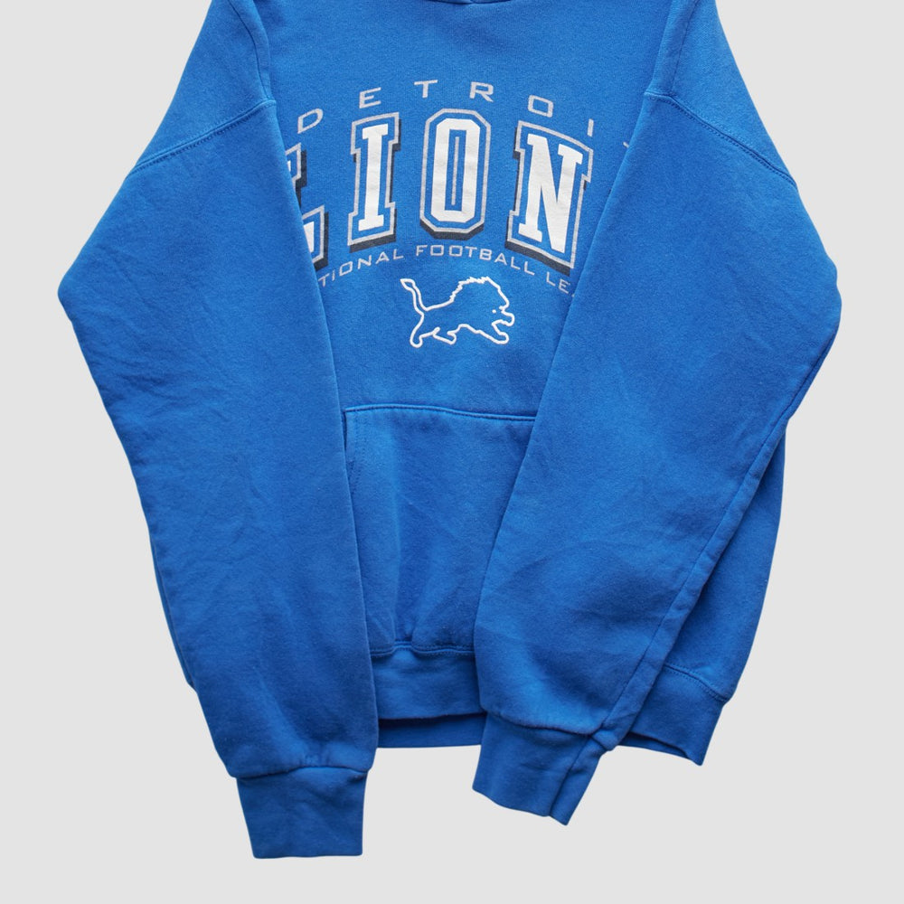Detroit Lions 2000s Hooded Pullover Sweatshirt Blue Vintage | Fanatics