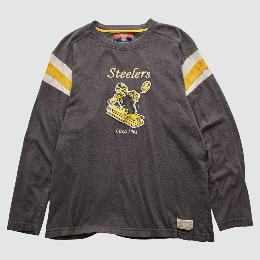 Pittsburgh Steelers Reebok 2000s Long Sleeve T-shirt Charcoal Vintage | Fanatics