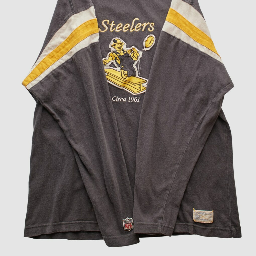 Pittsburgh Steelers Reebok 2000s Long Sleeve T-shirt Charcoal Vintage | Fanatics