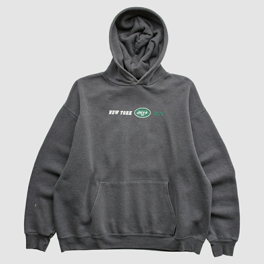 New York Jets Team Edition Apparel 2000s Hooded Pullover Sweatshirt Charcoal Vintage | Fanatics