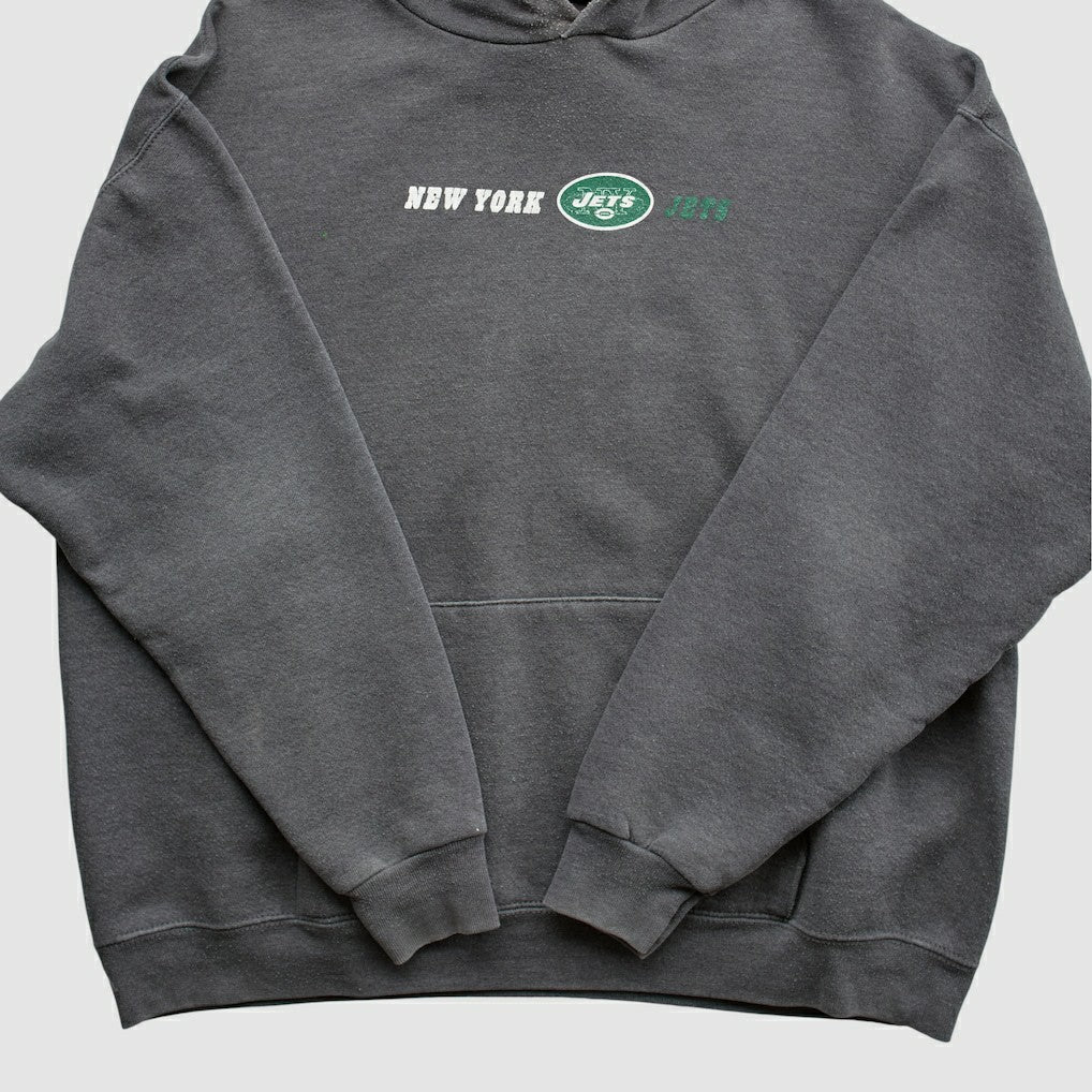 New York Jets Team Edition Apparel 2000s Hooded Pullover Sweatshirt Charcoal Vintage | Fanatics