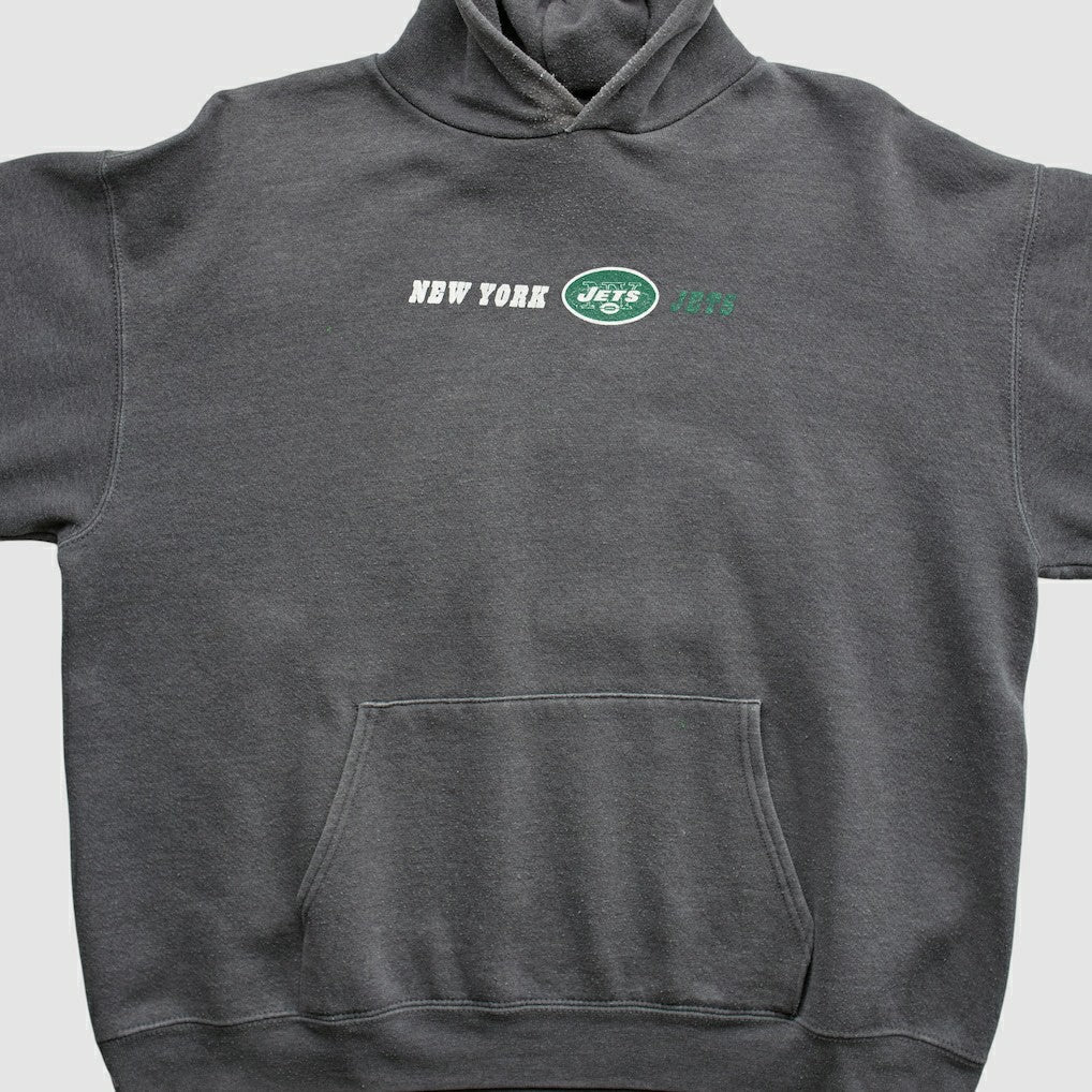 New York Jets Team Edition Apparel 2000s Hooded Pullover Sweatshirt Charcoal Vintage | Fanatics