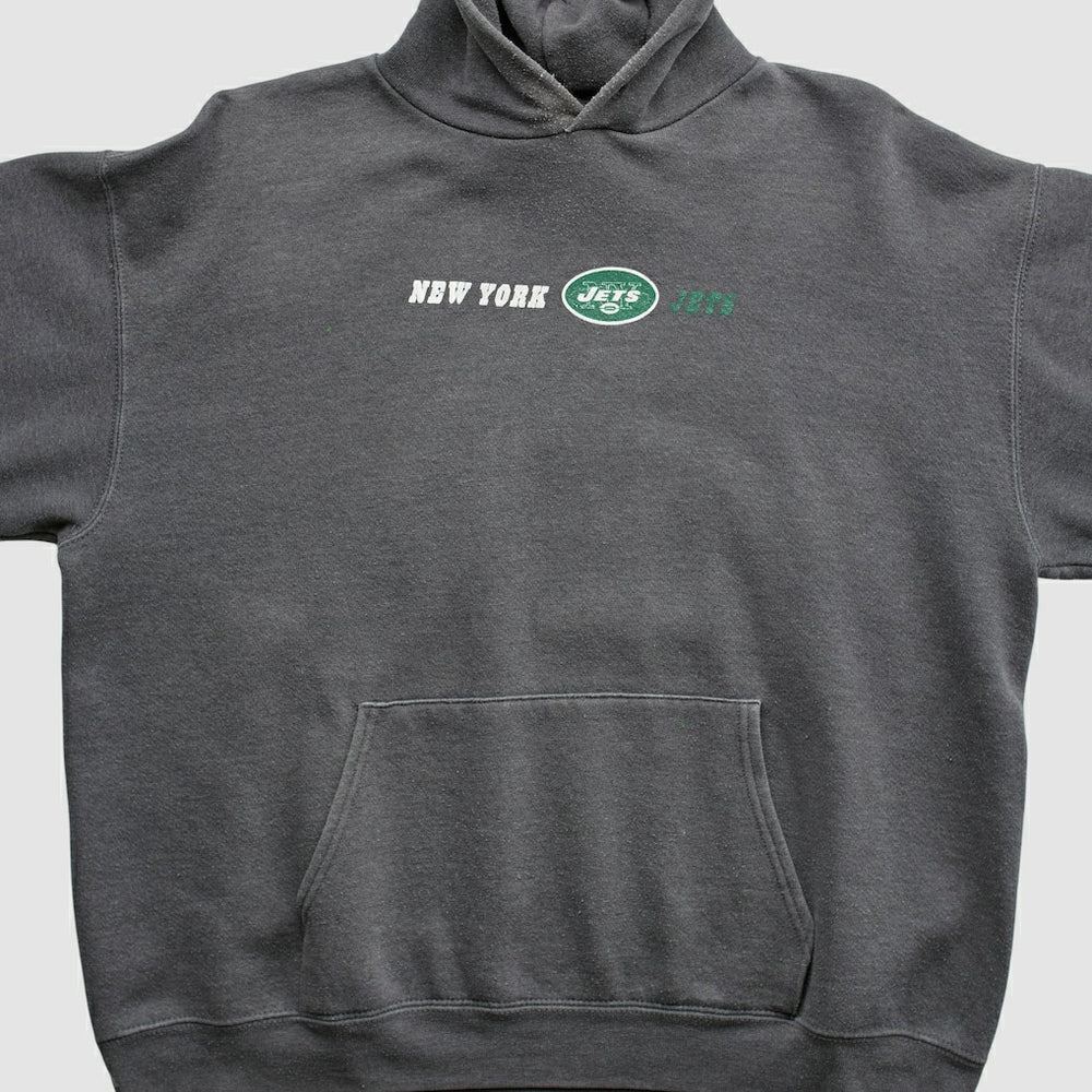 New York Jets Team Edition Apparel 2000s Hooded Pullover Sweatshirt Charcoal Vintage | Fanatics