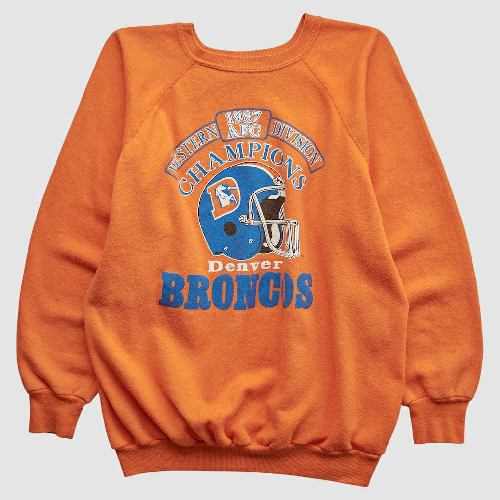 Denver Broncos Trench 1987 Pullover Sweatshirt Orange Vintage | Fanatics