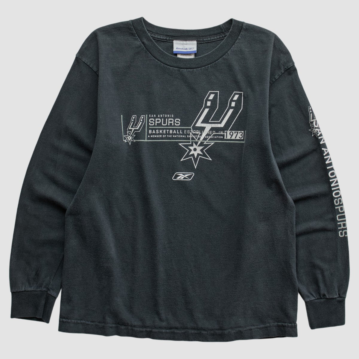 San Antonio Spurs Reebok 2000s Long Sleeve T-shirt Black Vintage - NBA