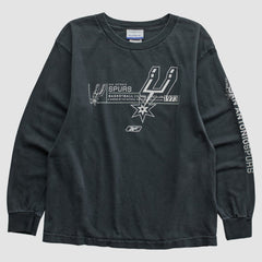 San Antonio Spurs Reebok 2000s Long Sleeve T-shirt Black Vintage - NBA