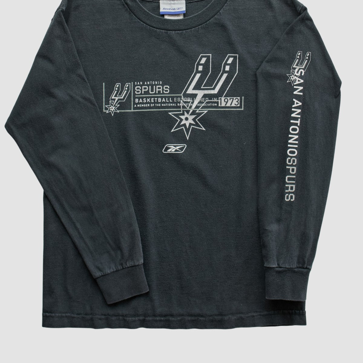 San Antonio Spurs Reebok 2000s Long Sleeve T-shirt Black Vintage - NBA