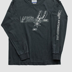 San Antonio Spurs Reebok 2000s Long Sleeve T-shirt Black Vintage - NBA