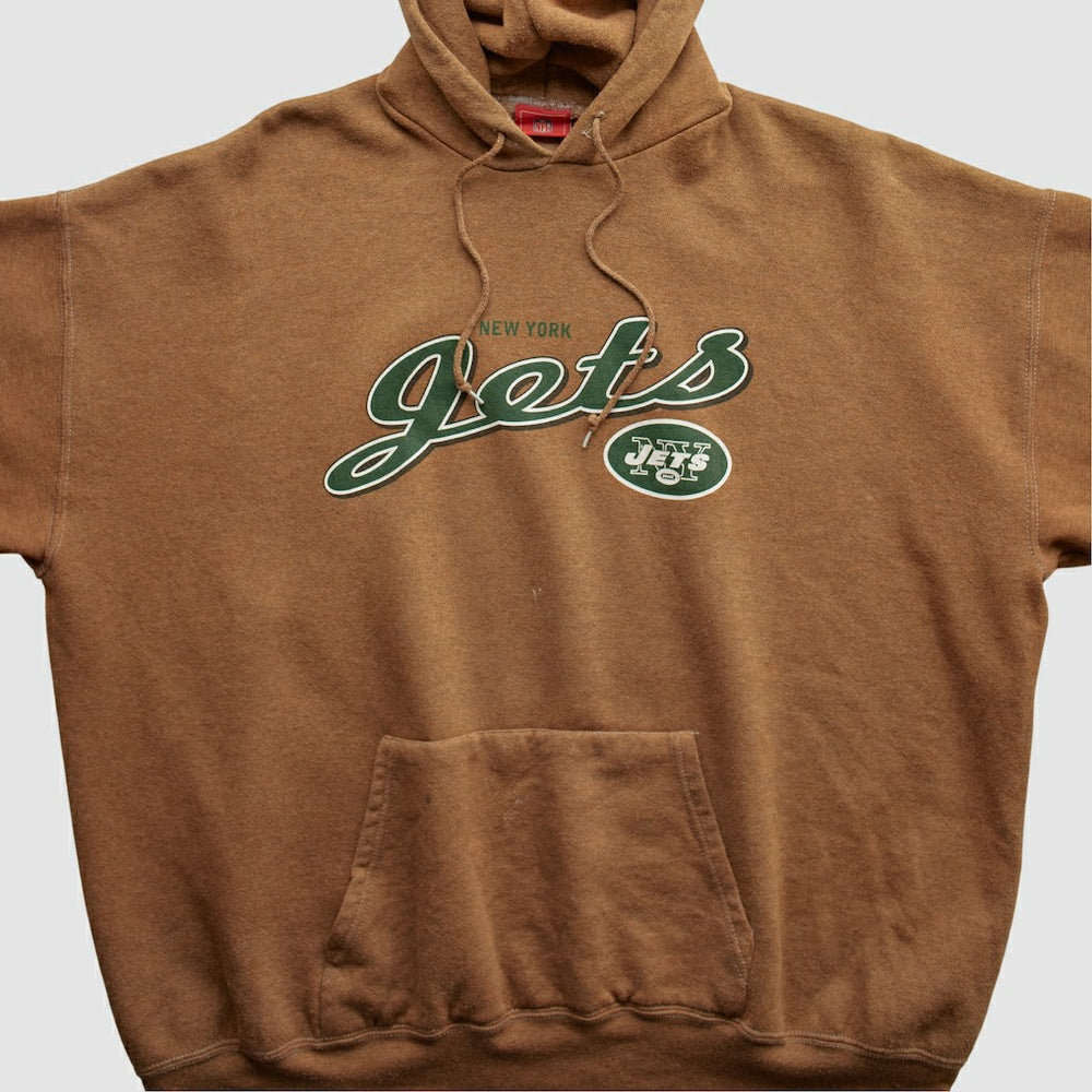 New York Jets NFL 2000s Hooded Pullover Sweatshirt Brown Vintage | Fanatics
