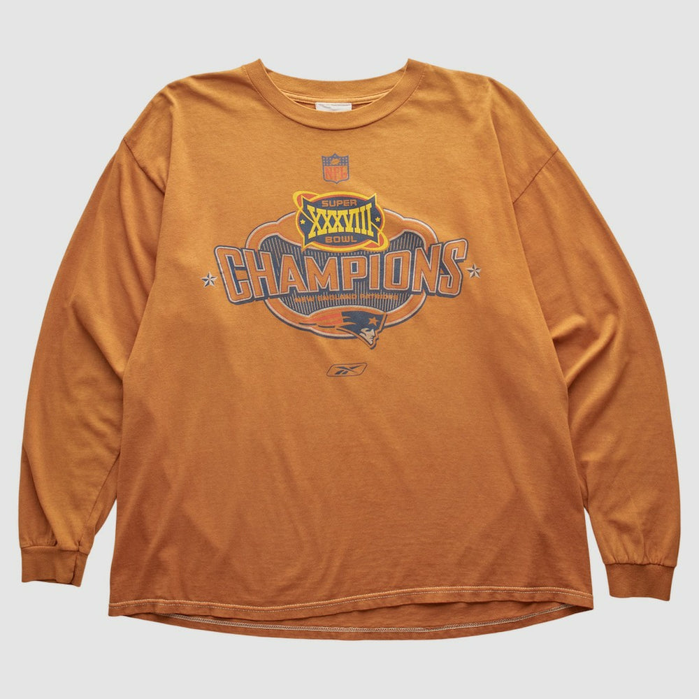 New England Patriots Reebok 2004 Long Sleeve T-shirt Orange Vintage | Fanatics