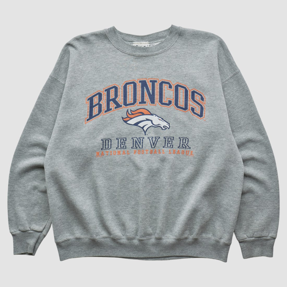 Denver Broncos Lee Sport 90s Pullover Sweatshirt Heather Gray Vintage | Fanatics