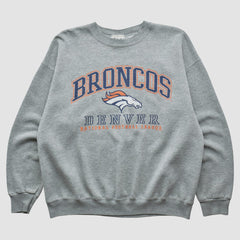 Denver Broncos Lee Sport 90s Pullover Sweatshirt Heather Gray Vintage | Fanatics