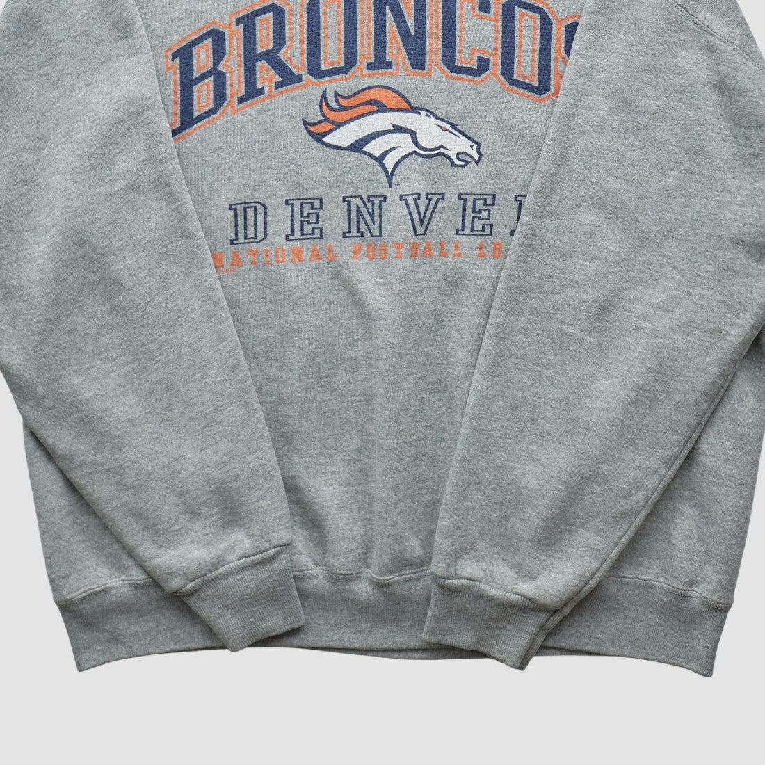 Denver Broncos Lee Sport 90s Pullover Sweatshirt Heather Gray Vintage | Fanatics