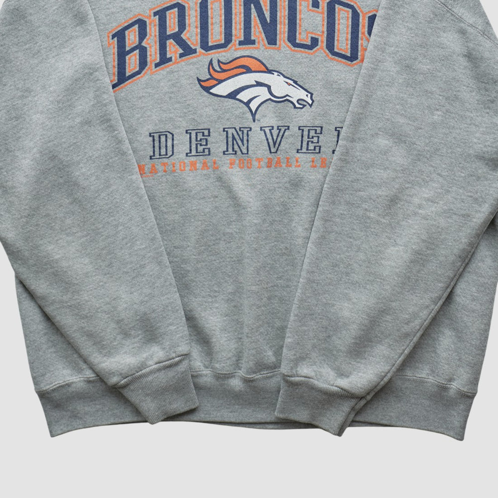 Denver Broncos Lee Sport 90s Pullover Sweatshirt Heather Gray Vintage | Fanatics