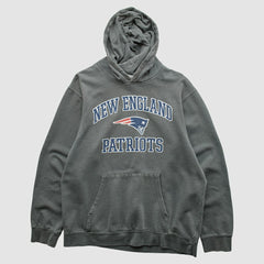 New England Patriots Majestic 2010s Hooded Pullover Sweatshirt Gray Vintage | Fanatics