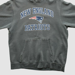 New England Patriots Majestic 2010s Hooded Pullover Sweatshirt Gray Vintage | Fanatics