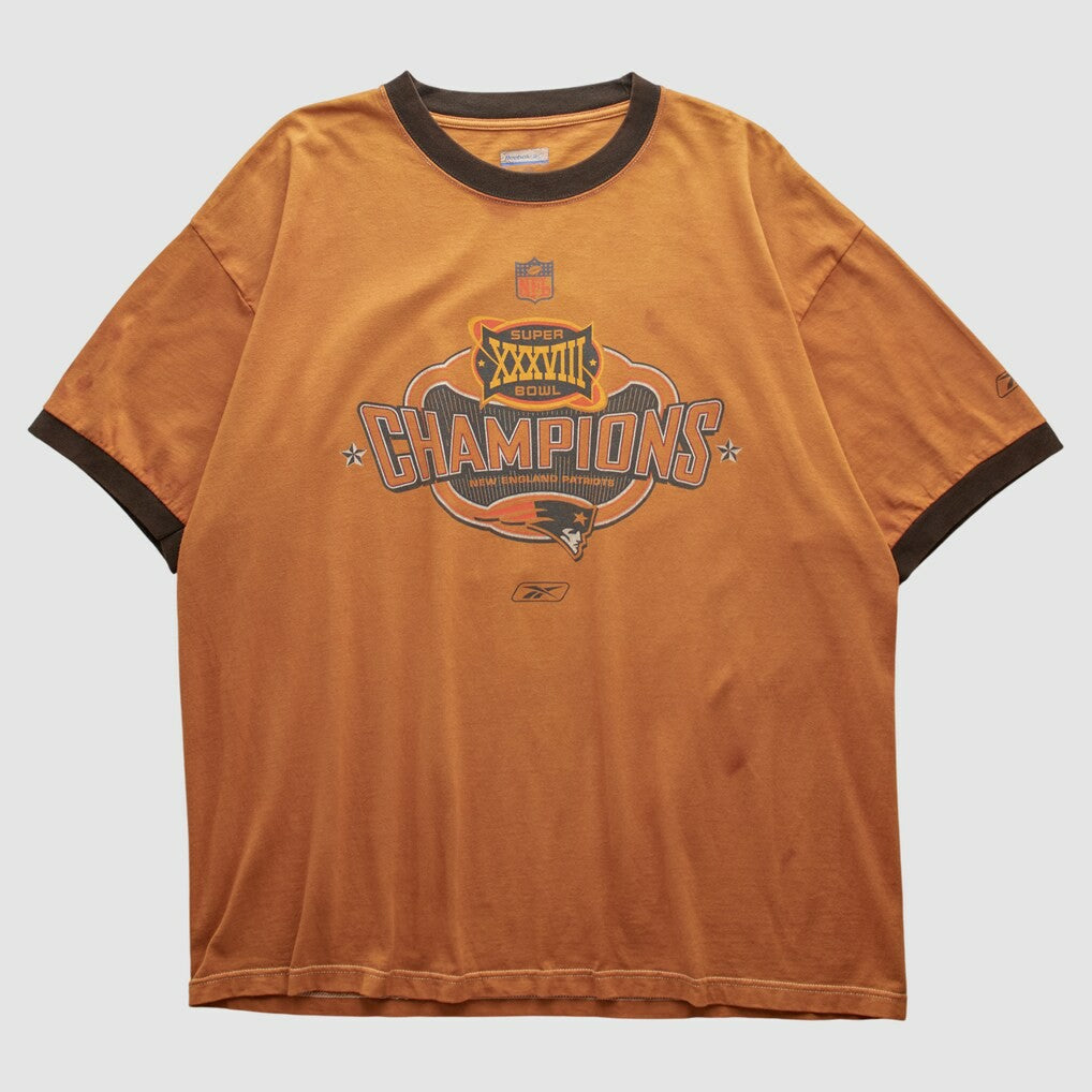 New England Patriots Reebok 2004 T-shirt Orange Vintage | Fanatics