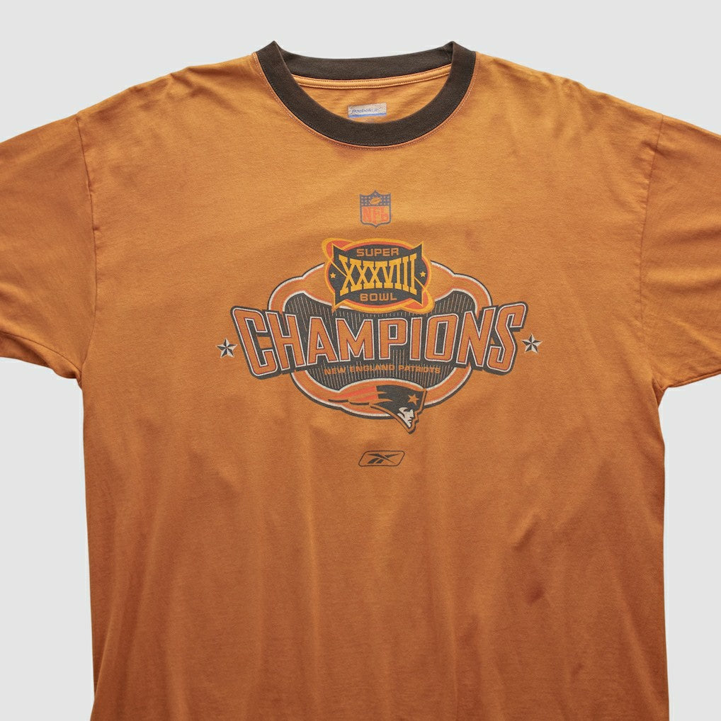 New England Patriots Reebok 2004 T-shirt Orange Vintage | Fanatics